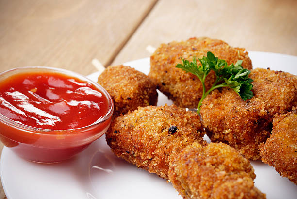 istock Tasty fried chicken kebob 478021775