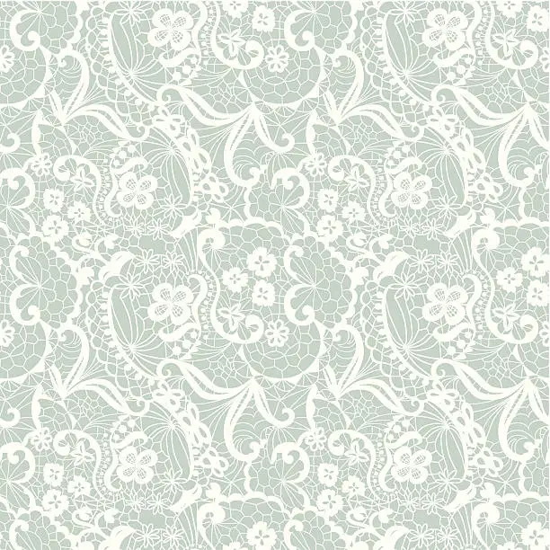 Vector illustration of Lace seamless pattern with flowers