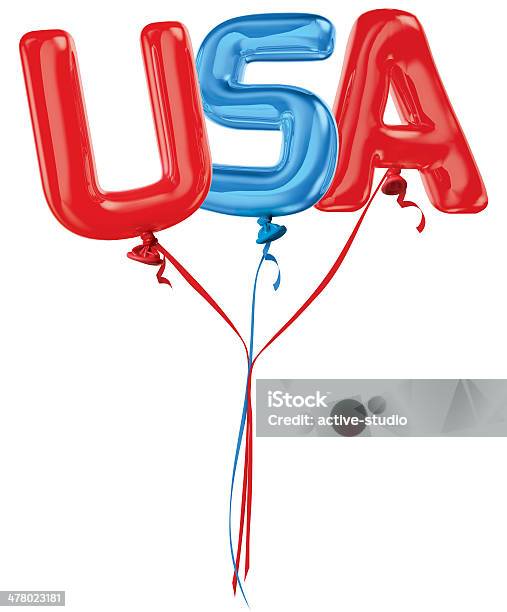 Eua Letras Balões - Fotografias de stock e mais imagens de As Américas - As Américas, Azul, Balão - Enfeite