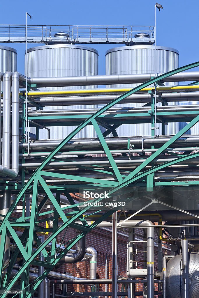 silos de aço na Cervejaria - Foto de stock de Abastecer royalty-free