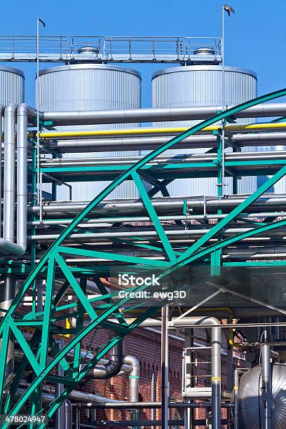 Foto de Silos De Aço Na Cervejaria e mais fotos de stock de Abastecer - Abastecer, Agricultura, Aço