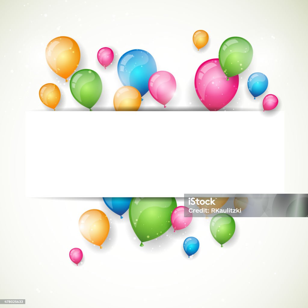 Vector fondo con globos de colores - arte vectorial de Abstracto libre de derechos