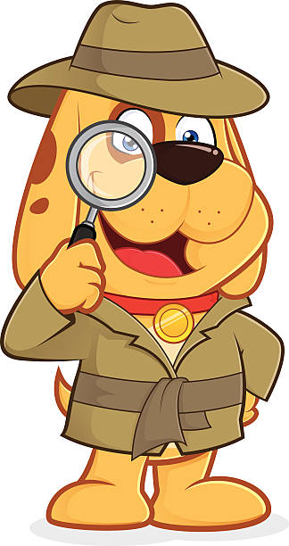 Detective perro - ilustración de arte vectorial