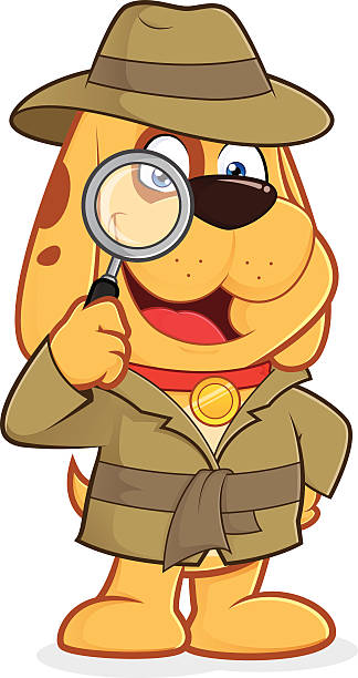 Detective dog Clipart picture of a detective dog cartoon character detective illustrations stock illustrations