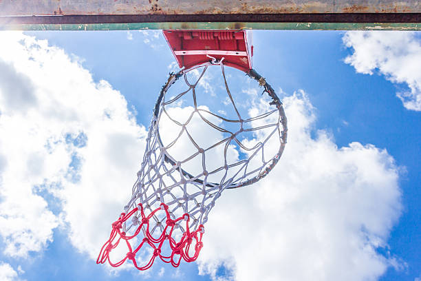 istock Basketball hoop on  blue sky 478032786