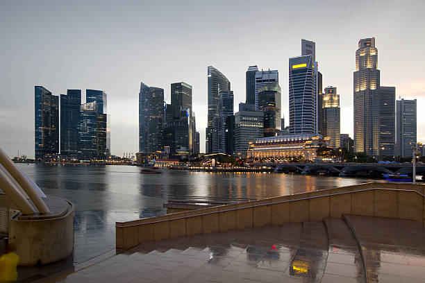 Singapore City Skyline on a Rainy Day
