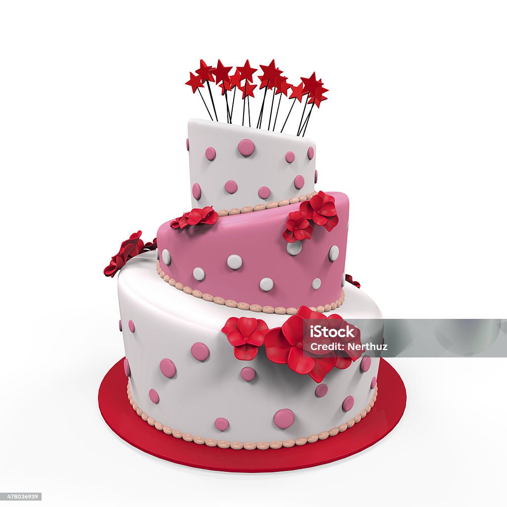 Big Cake Isolated Stock Photo - Download Image Now - Birthday Cake ...