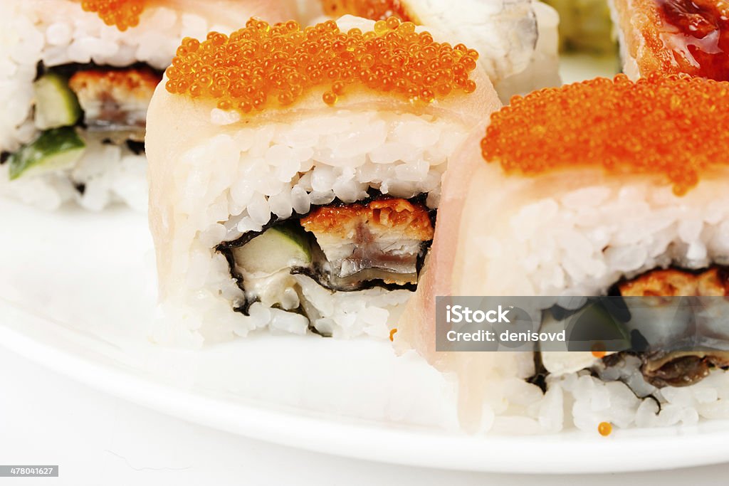 Foto de Close up de sushi com caviar - Royalty-free Abacate Foto de stock