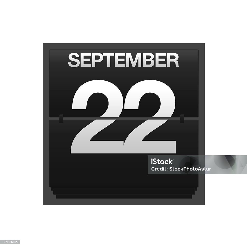 Contador calendario el 22 de septiembre. - Foto de stock de Calendario libre de derechos