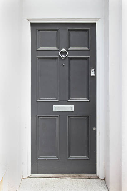 Gray door stock photo