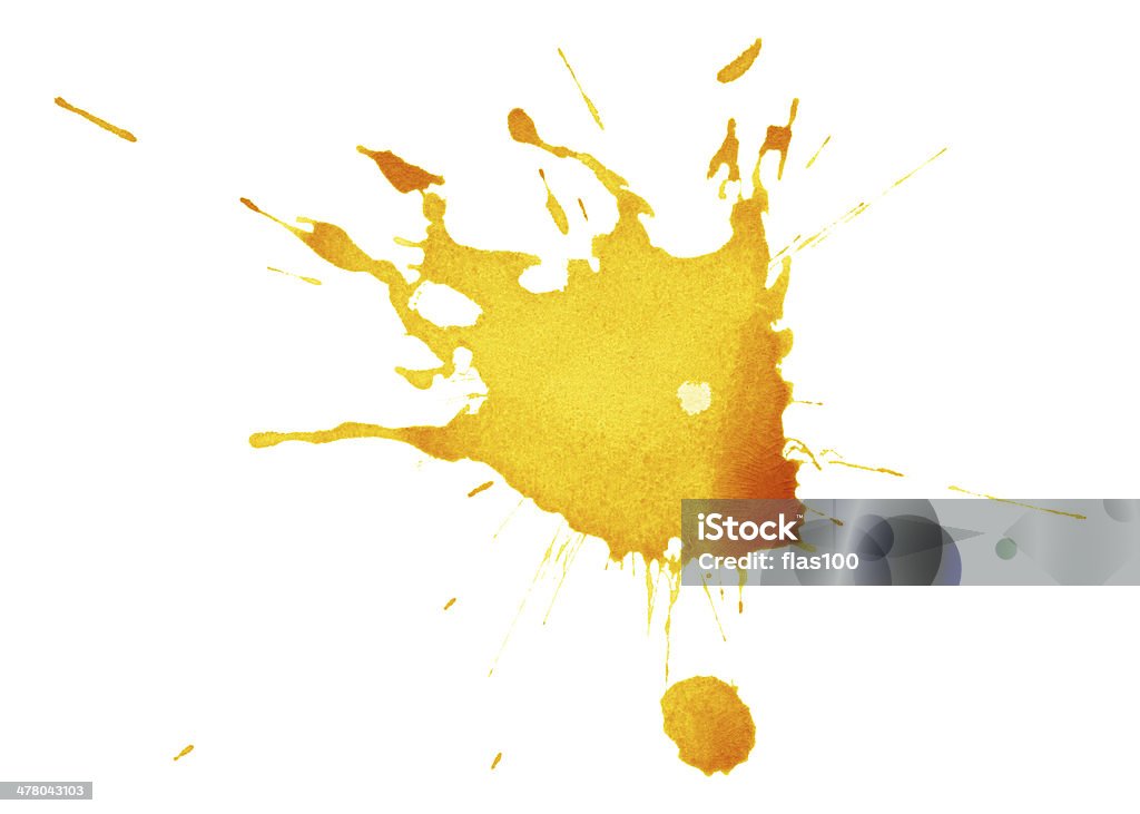 Fondo de salpicaduras de tinta amarillo - Foto de stock de Pintura de acuarela libre de derechos