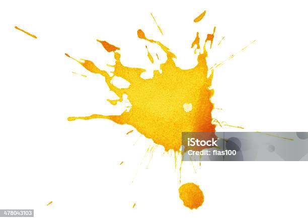 Photo libre de droit de Jaune Abstrait Encre Splash banque d'images et plus d'images libres de droit de Aquarelle - Aquarelle, Goutte - État liquide, Peinture