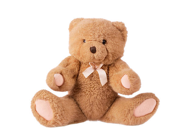 istock Classic teddy bear with pink bow isolated on white background 478043873