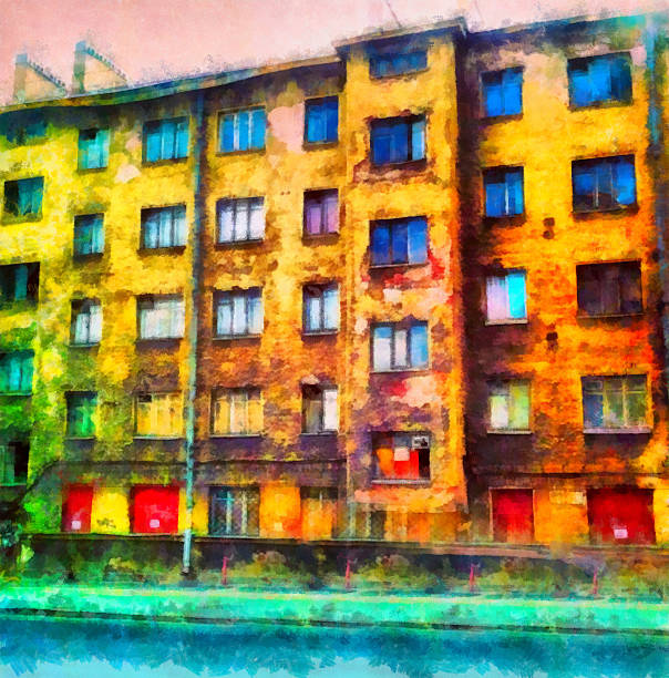 istock Facade of dirty abandoned building 478049463