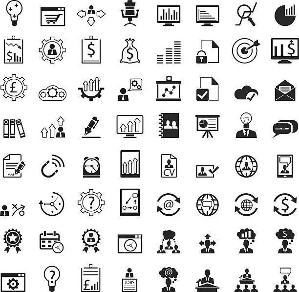 Vector illustration of Icon set for business management
