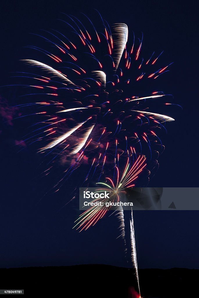 Vermelho branco e azul Fogos de Artifício - Royalty-free Ao Ar Livre Foto de stock