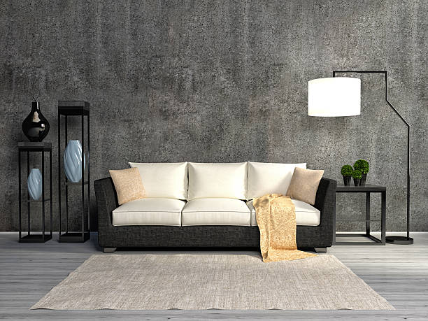 istock interior room with sofa and lamp. 3d illustration 478050598