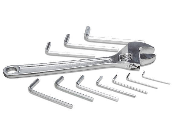 istock Adjustable wrench and set of hex keys 478050640
