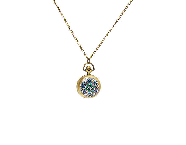 istock pocket watch on white background, necklace isolated 478050662