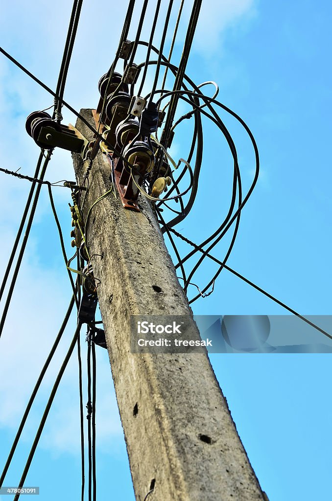 Old pôle électrique - Photo de Bleu libre de droits