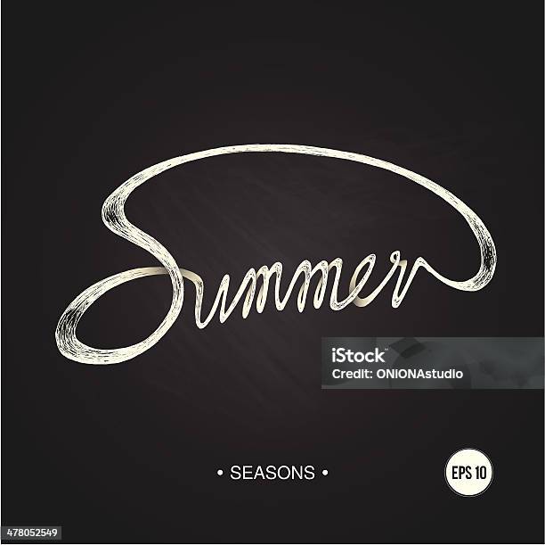 Seasons Summer Chalkboard Stock Illustration - Download Image Now - Abstract, Art, Art And Craft