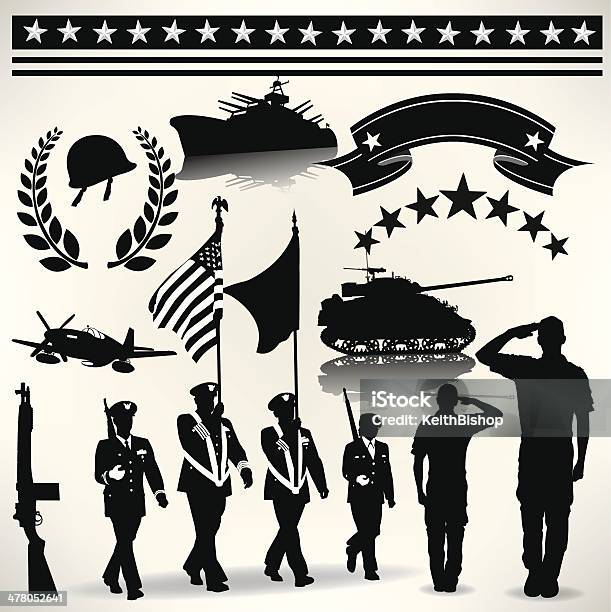 Us Armed Forces Military Parade Salute Army Navy Air Force Stock Illustration - Download Image Now