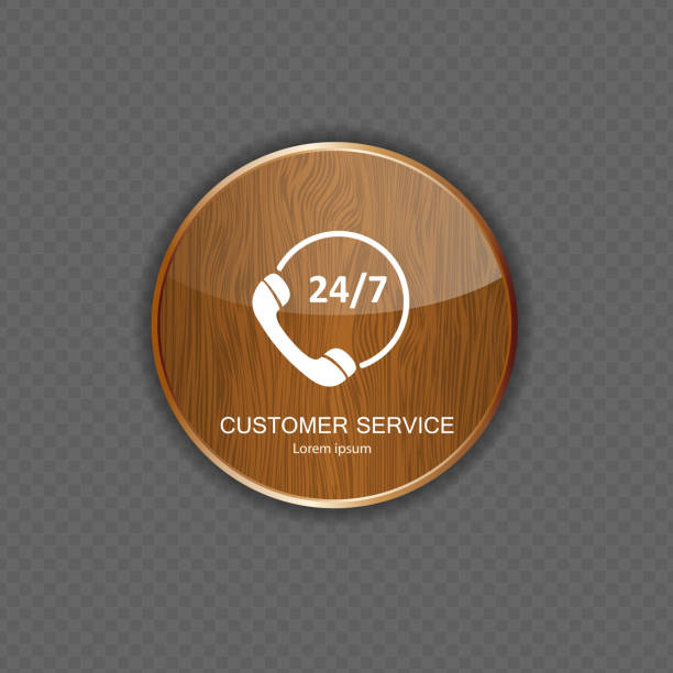 kundenservice holz anwendung icons - filzarbeiten stock-grafiken, -clipart, -cartoons und -symbole