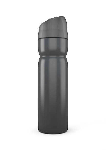 istock Black aerosol spray metal bottle can 478055566