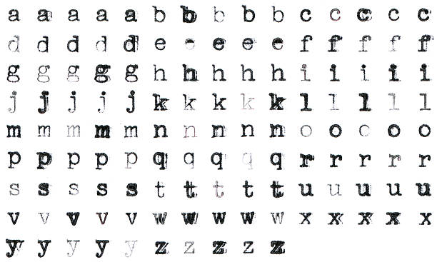 istock Vintage typed alphabet 478058803