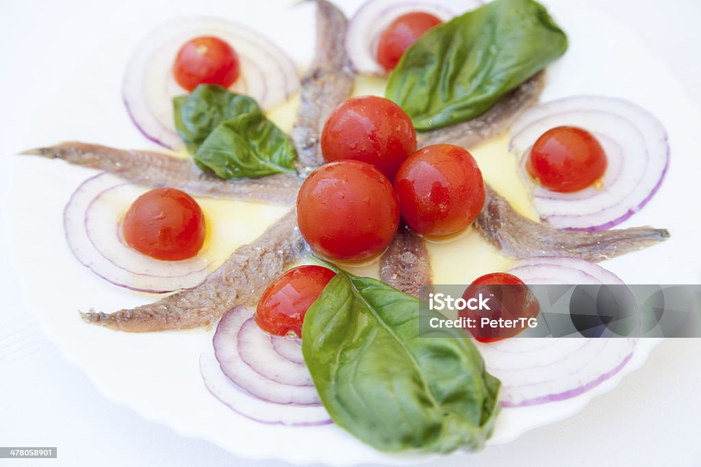 Sardina filetes largos con hierbas Mediterráneo - Foto de stock de Aceite de oliva libre de derechos