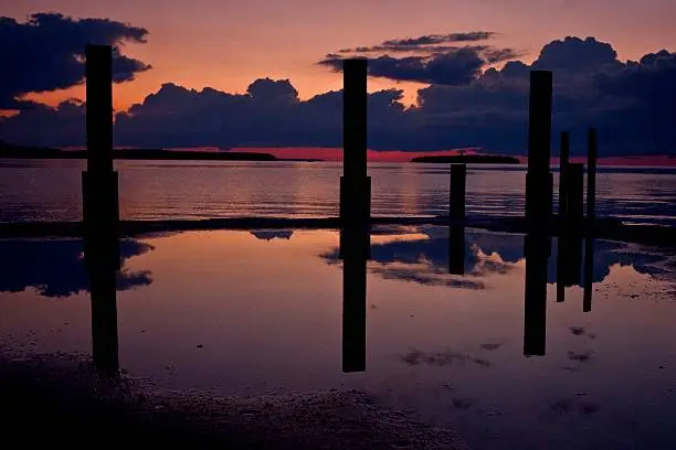 Sunset view of Lake Michigan from Ephraim, Door County, Wisconsin