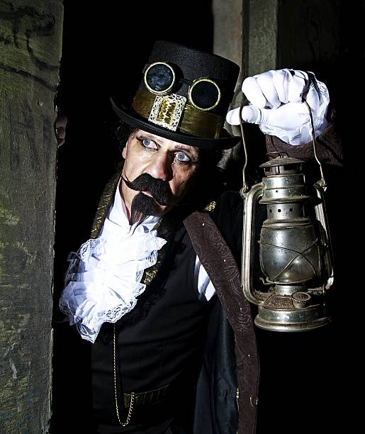 istock portrait of steampunk man holding a lantern 478060880