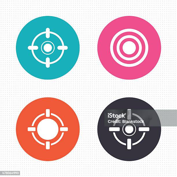 Crosshair Icons Target Aim Signs Symbols Stock Illustration - Download Image Now - 2015, Accuracy, Aiming