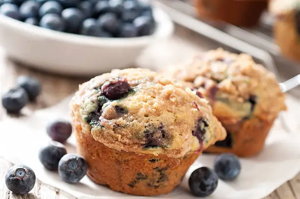 Blueberry muffins - Please see my portfolio for other food and drink images.