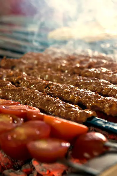 Traditional Turkish Adana Kebab.