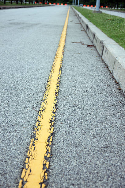 istock Yellow line of the road. 478066469