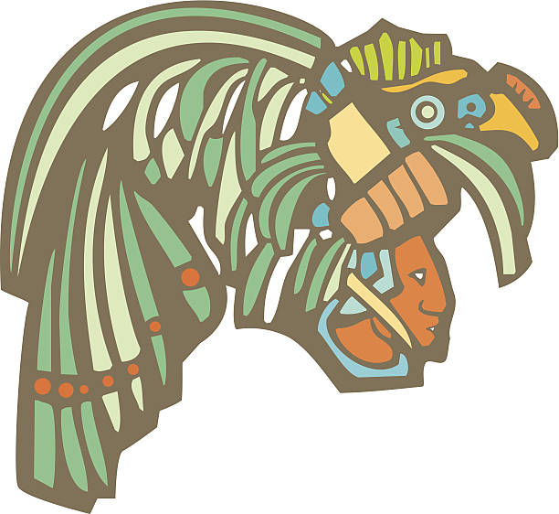 ilustraciones, imágenes clip art, dibujos animados e iconos de stock de maya de guerrero - guerrero azteca