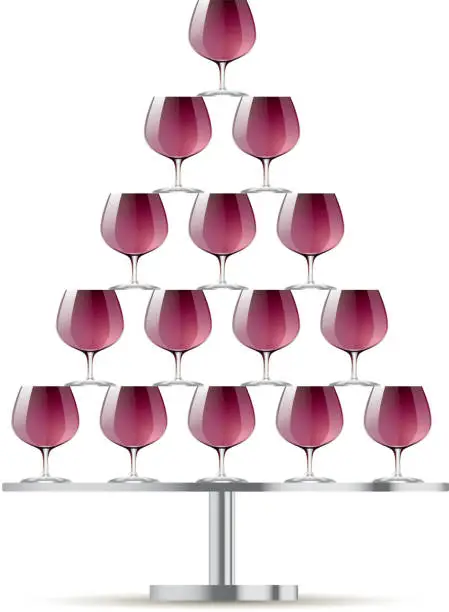 Vector illustration of Wine tower