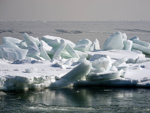 congelato mare - rough antarctica wintry landscape south pole foto e immagini stock