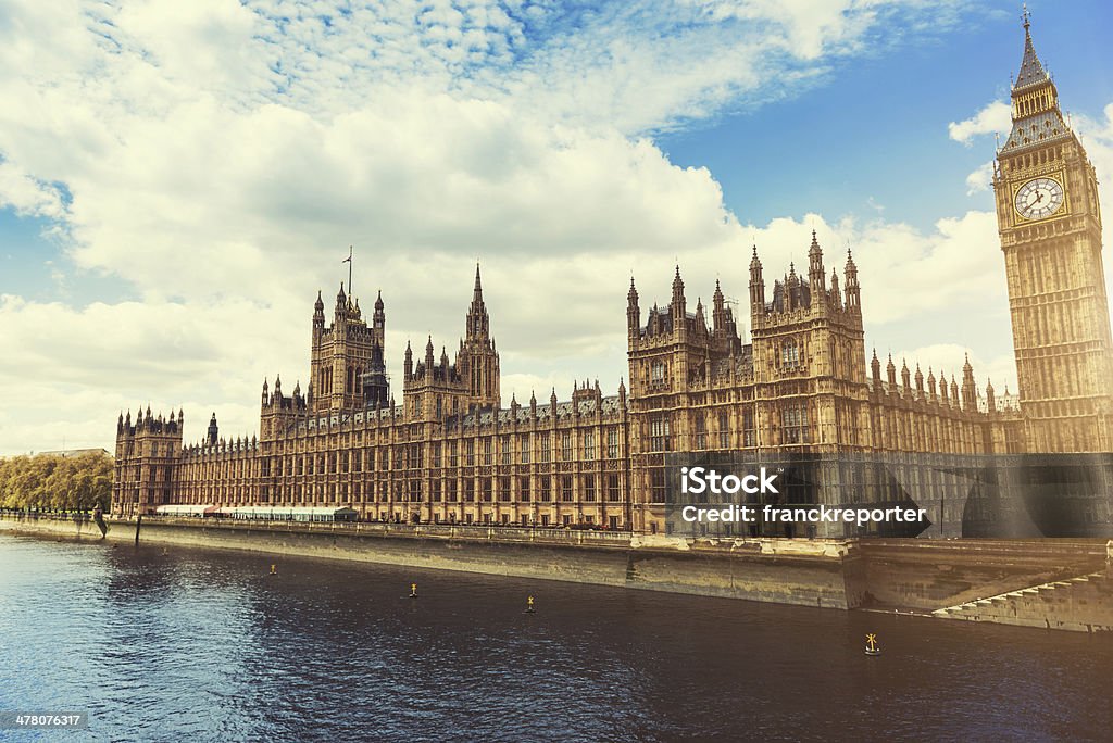 Budynek parlamentu i big ben o zachodzie słońca - Zbiór zdjęć royalty-free (Anglia)