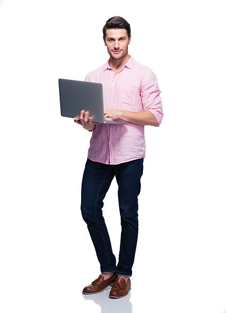 istock Full length portrait of a young man using laptop 478077782