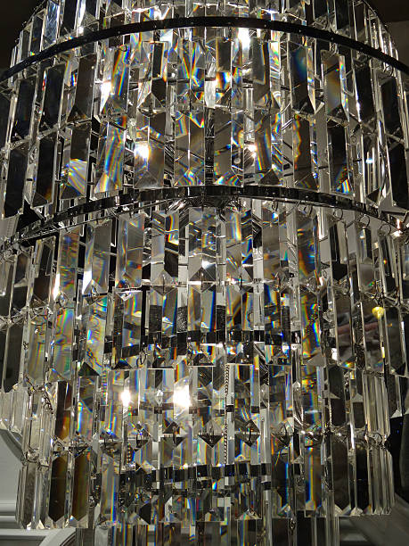 istock Image of decorative chandelier light fitting, sparkling hanging crystal droplets 478077924