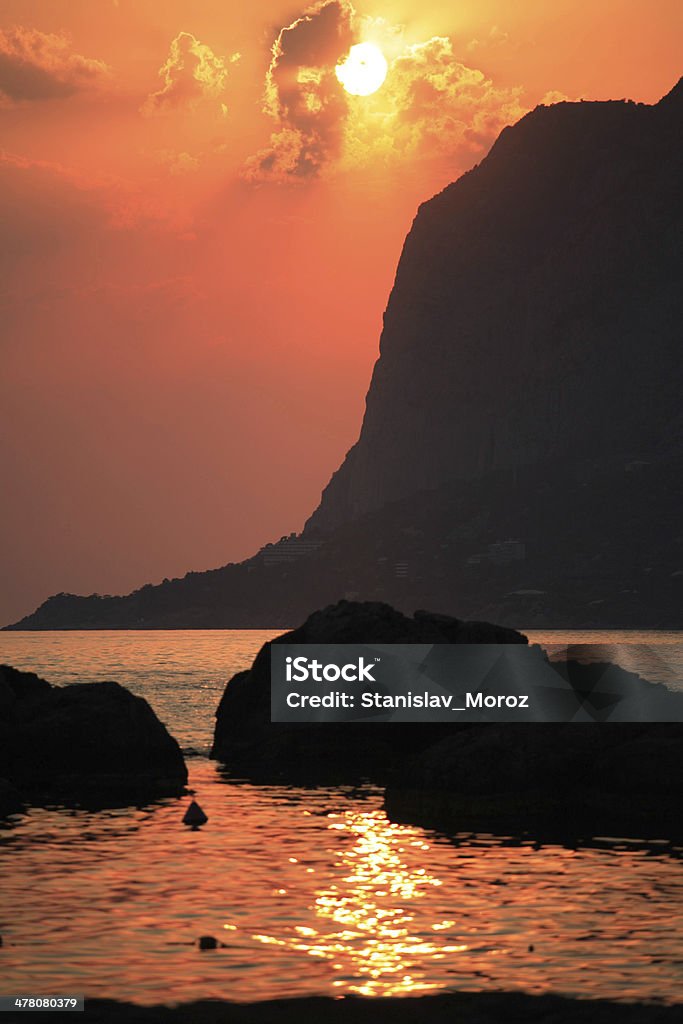 sunset on the sea Atmospheric Mood Stock Photo