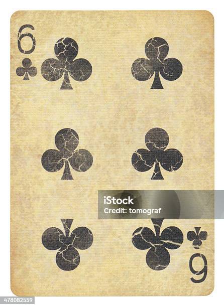 Vintage Playing Card Isolated Stock Photo - Download Image Now