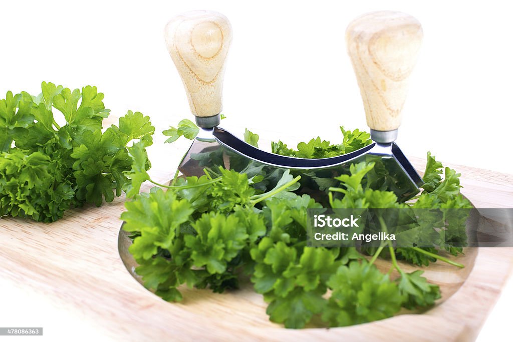 Chopping Board With Herb Chopper And Fresh Parsley Stock Photo - Download  Image Now - Chopping Food, Close-up, Cut Out - iStock