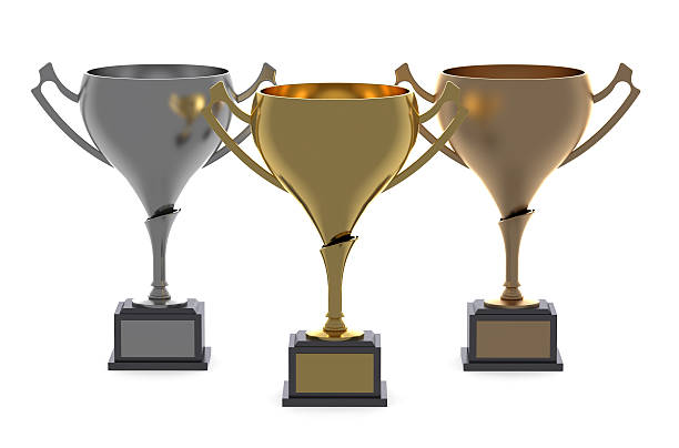 istock Cups or trophies gold, silver, bronze 478086462