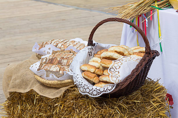 Baskets of farm bread