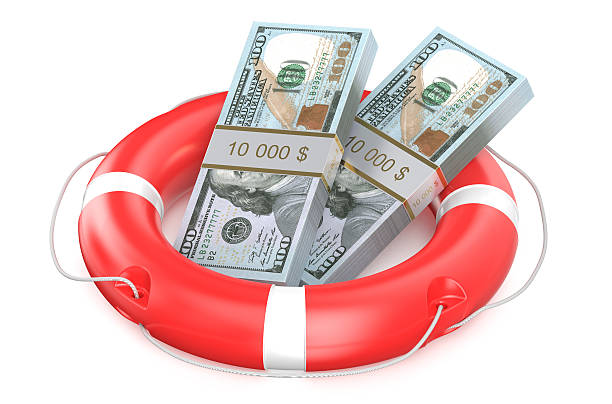 istock pack of dollars on lifebuoy 478086792