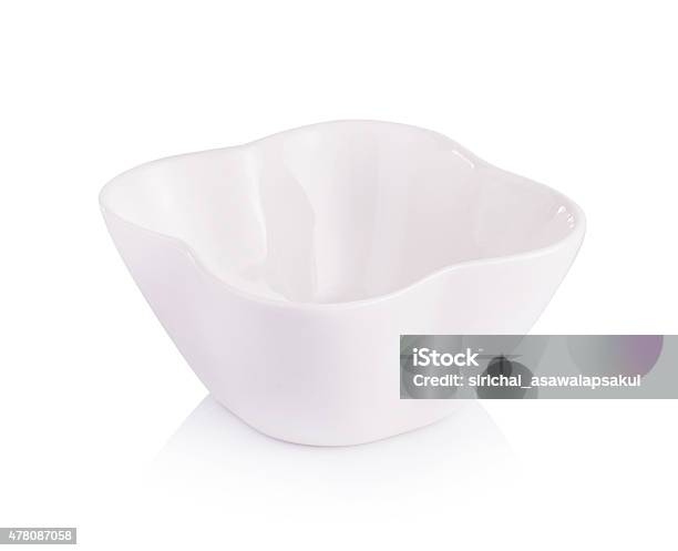 White Ceramic Bowl On White Background Stock Photo - Download Image Now - 2015, Close-up, Crockery