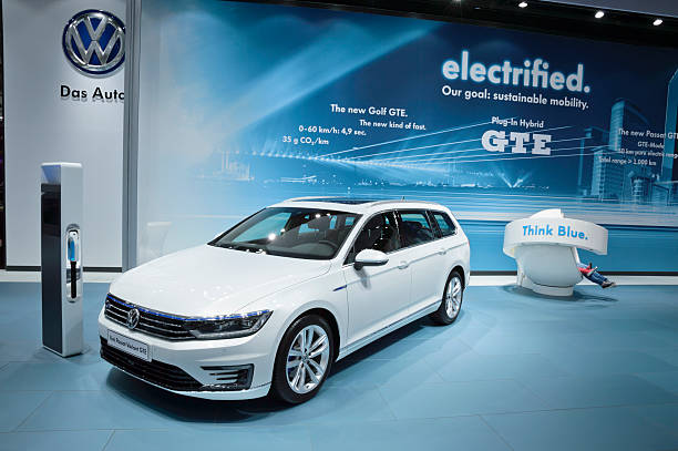 Beylikduzu, Istanbul , Turkey - May 28 , 2015: New Volkswagen Passat Variant GTE  in Istanbul Autoshow 2015.